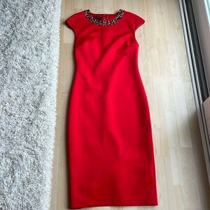 TED BAKER 'Cadyee' high neck bodycon midi dress
